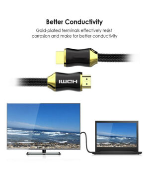 24k Gold Plated HDMI Cable 2.0 Zinc Alloy Cord Pakistan